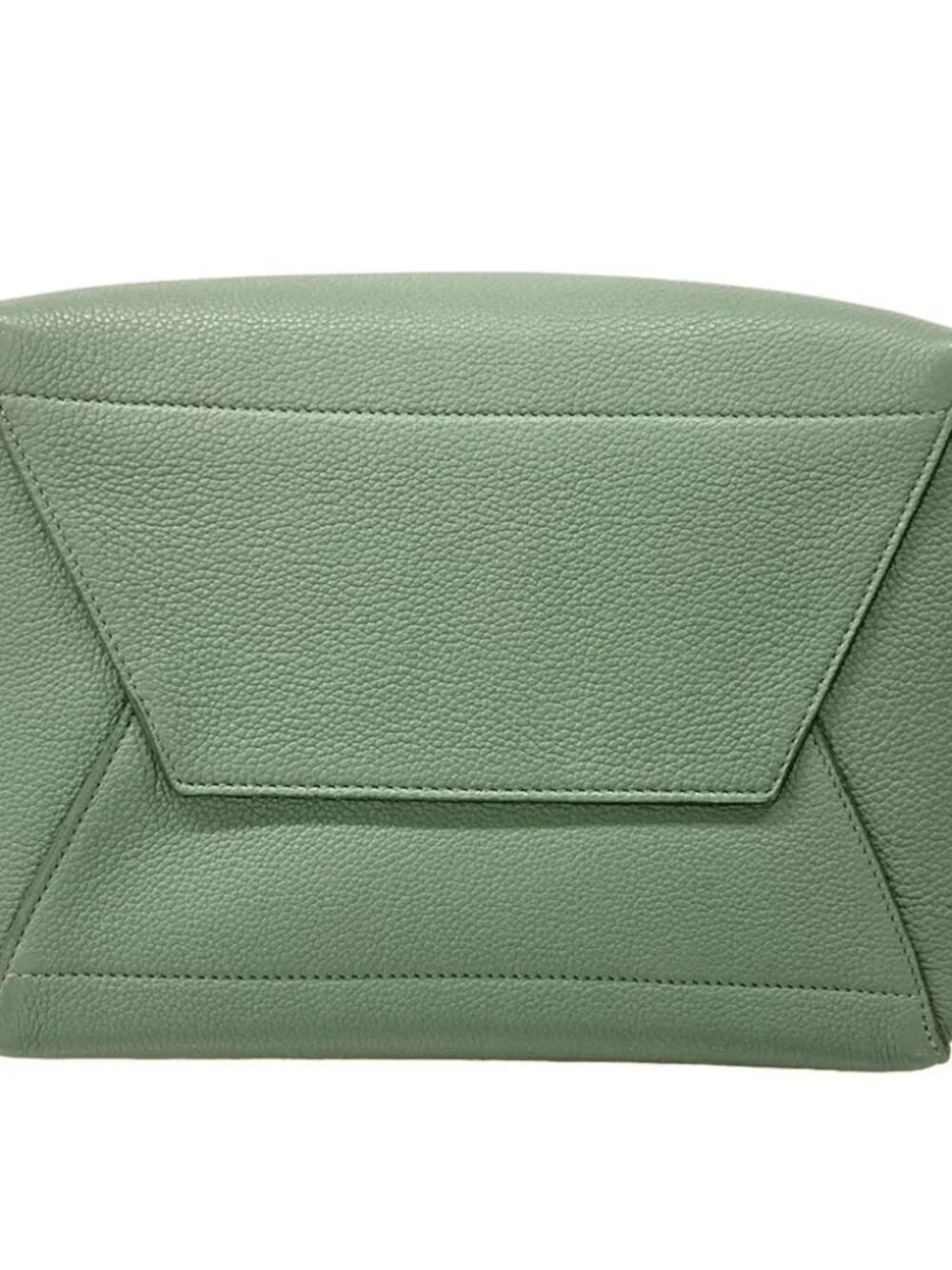 CELINE Sangle Medium 189593AH.29CN Celadon Grained Calfskin Shoulder Bag
